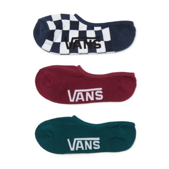 Vans Men's Classic Super No Show Socks 3 Pack, Multi Deep Teal