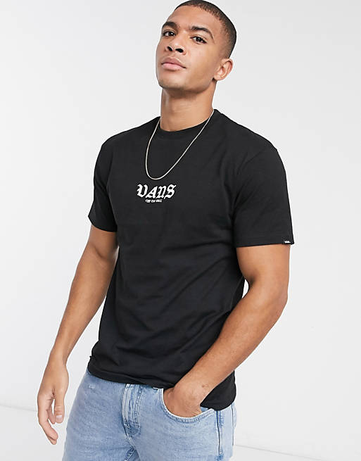 Vans Men's Short Sleeve Tee, (Old Skool Palm) Black
