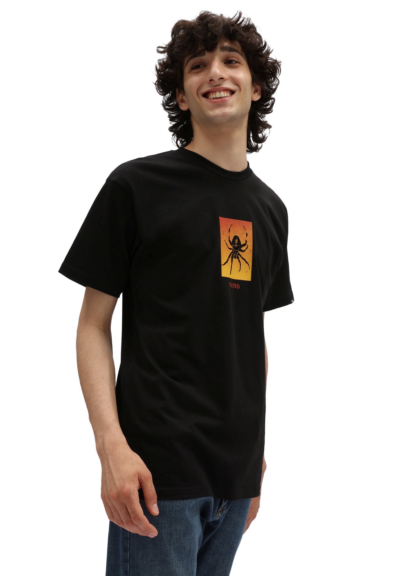 Vans Men's Classic Short Sleeve Tee, (Spun Out) Black