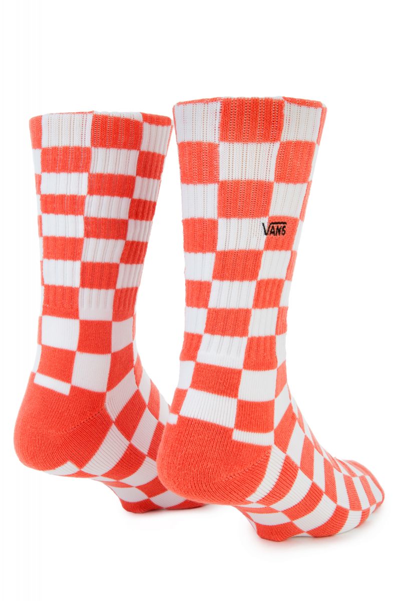 Vans Men's Crew Socks, Emberglow Checkerboard