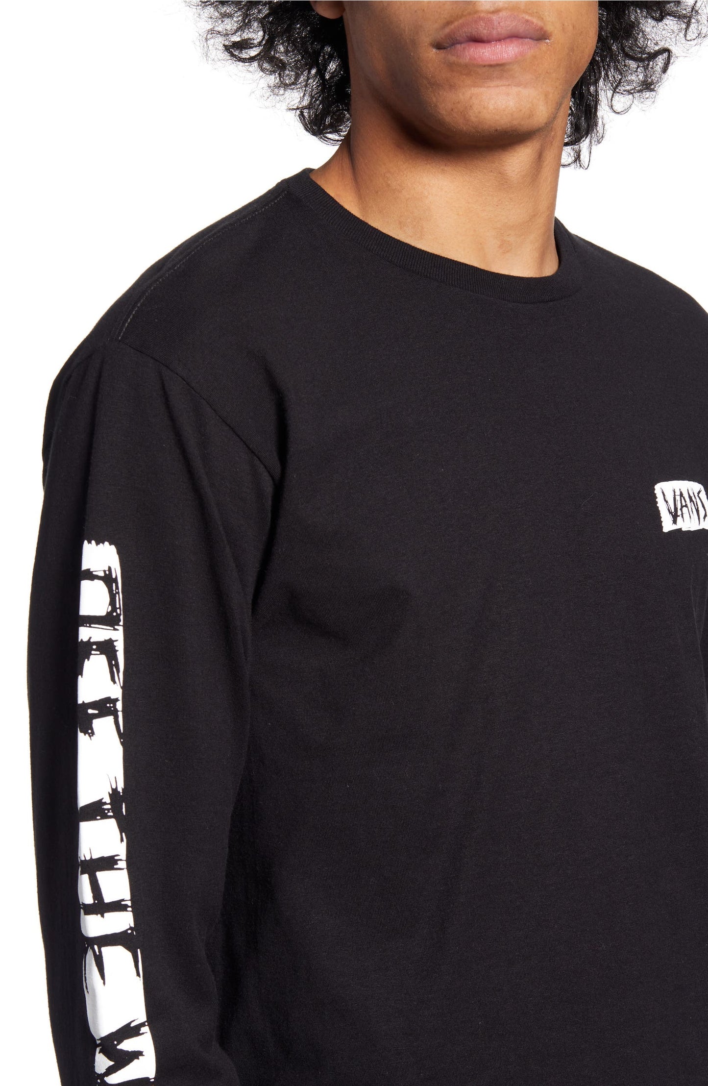 Vans Scratched Vans Long Sleeve T-Shirt, Black