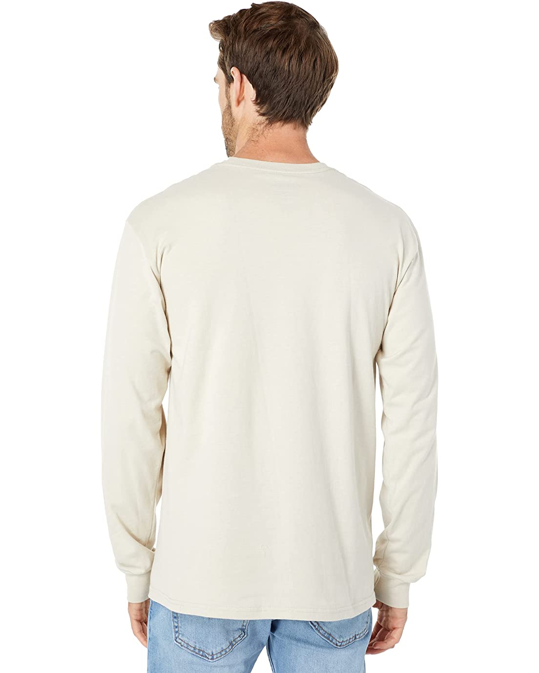 Vans Men's Classic Long Sleeve Tee, Oatmeal/Pomegranate