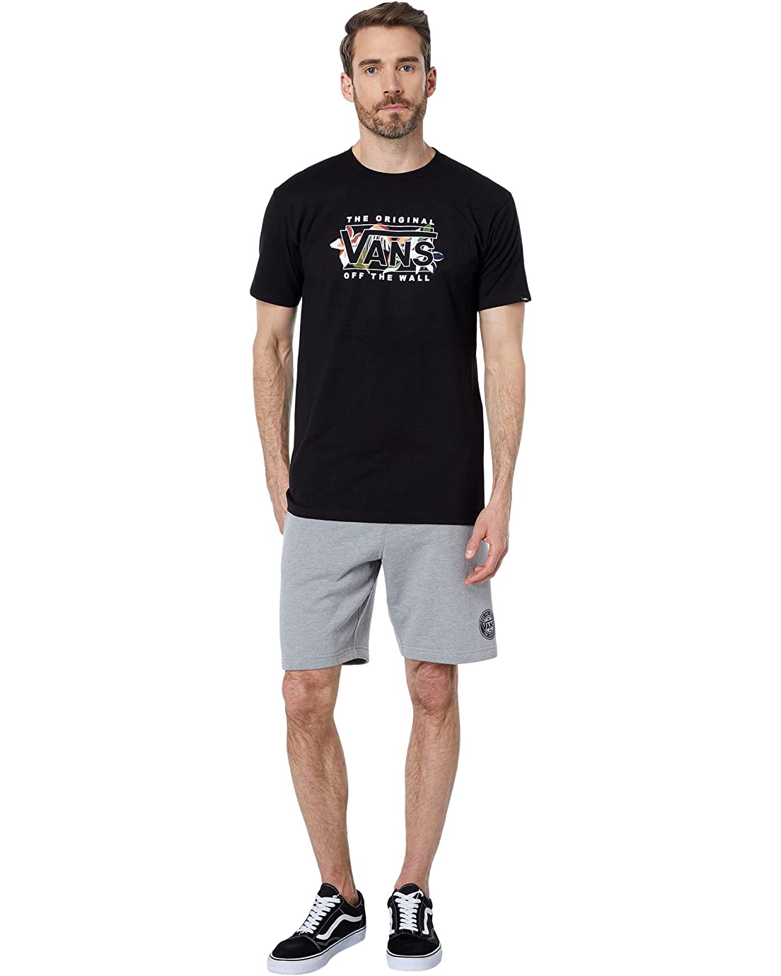 Vans Men's Classic Short Sleeve Tee, (Lucid Floral) Black