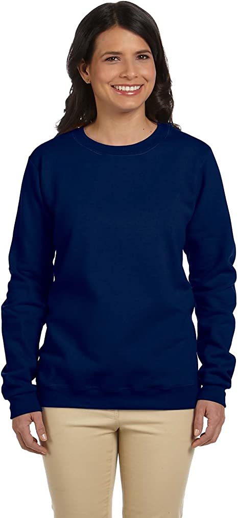 Gildan Women's Heavy Blend Fleece Crewneck Sweatshirt, Navy