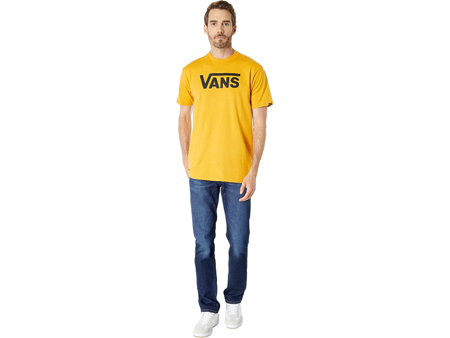 Vans Men's Short Sleeve Tee, (Golden Glow) Black