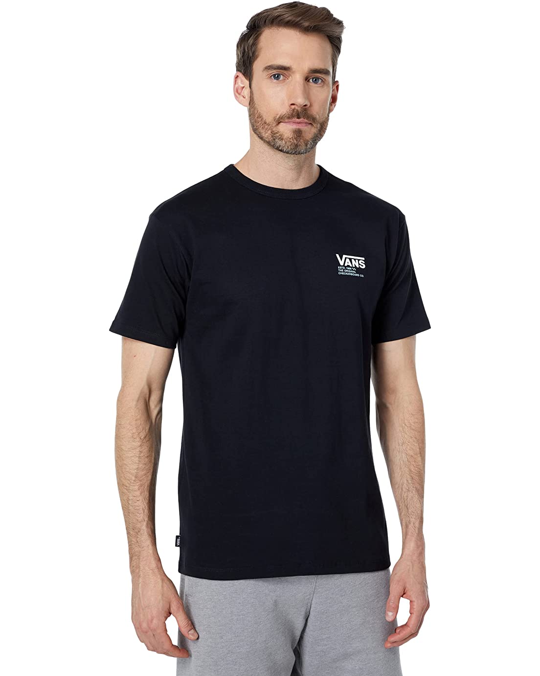 Vans Men's Classic Short Sleeve Tee, (OTW OG Checker) Black