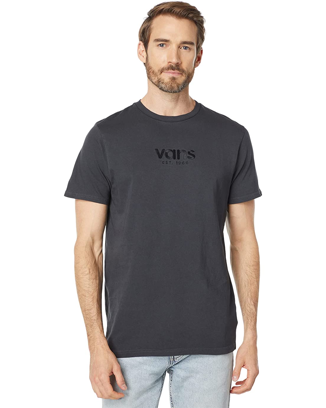 Vans Men's Short Sleeve Tee, (Washed) Black