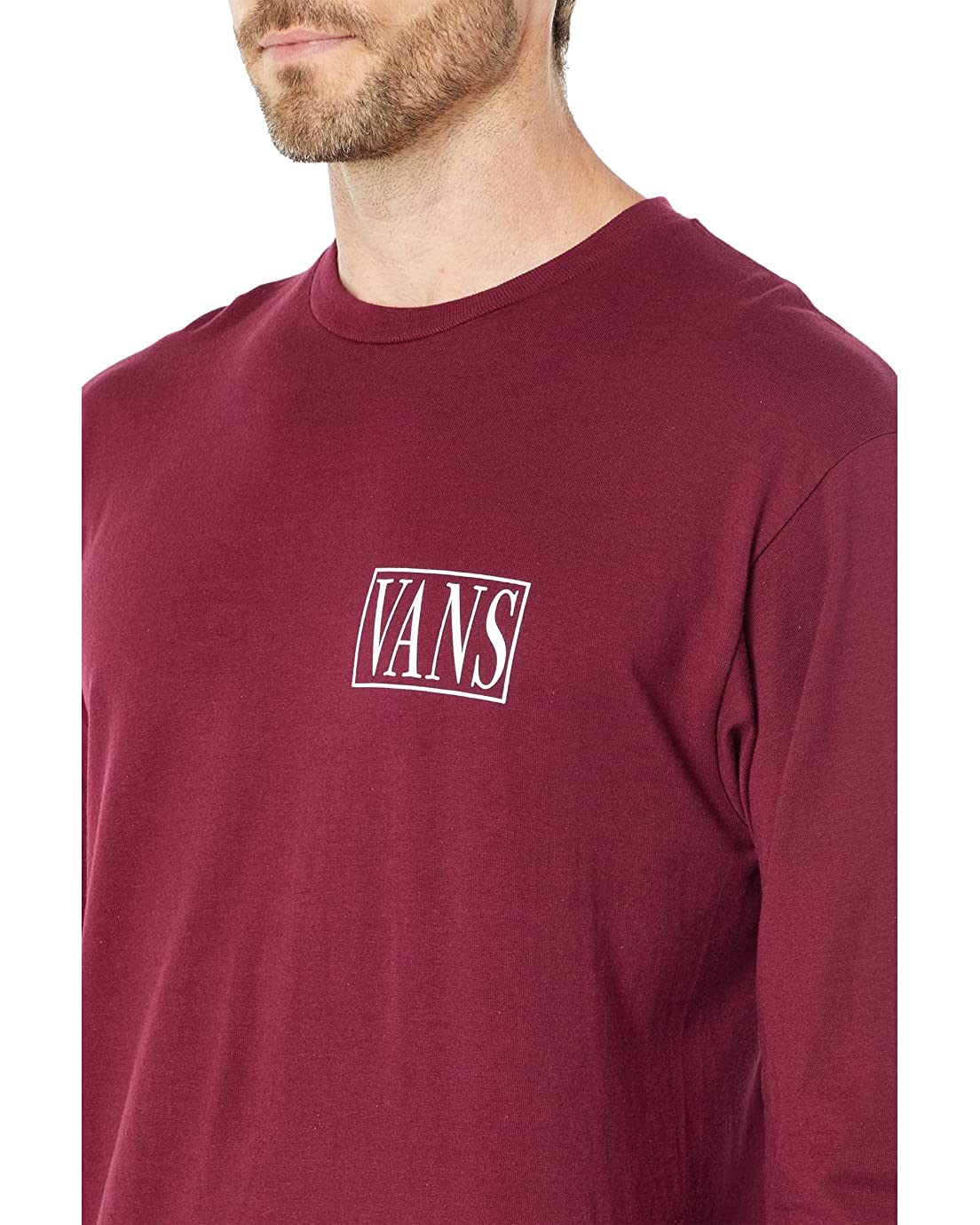 Vans Men's Rose Box LS Tee, Burgundy