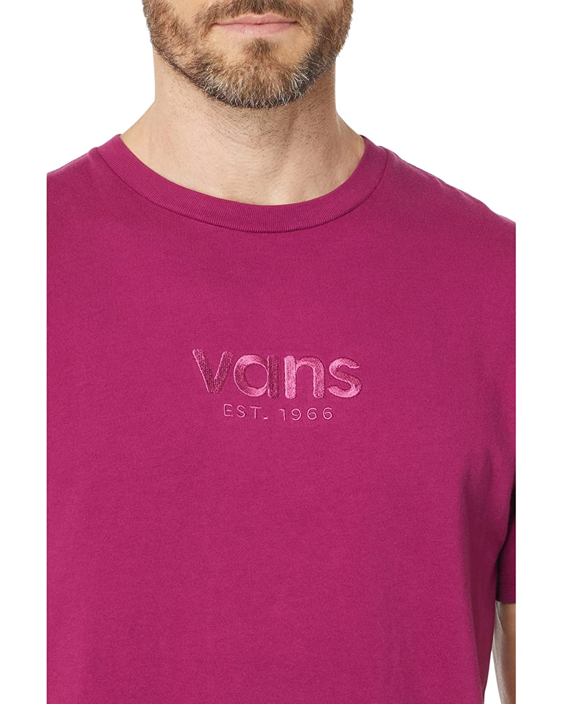 Vans Men's Short Sleeve Tee, (Washed) Raspberry Radiance