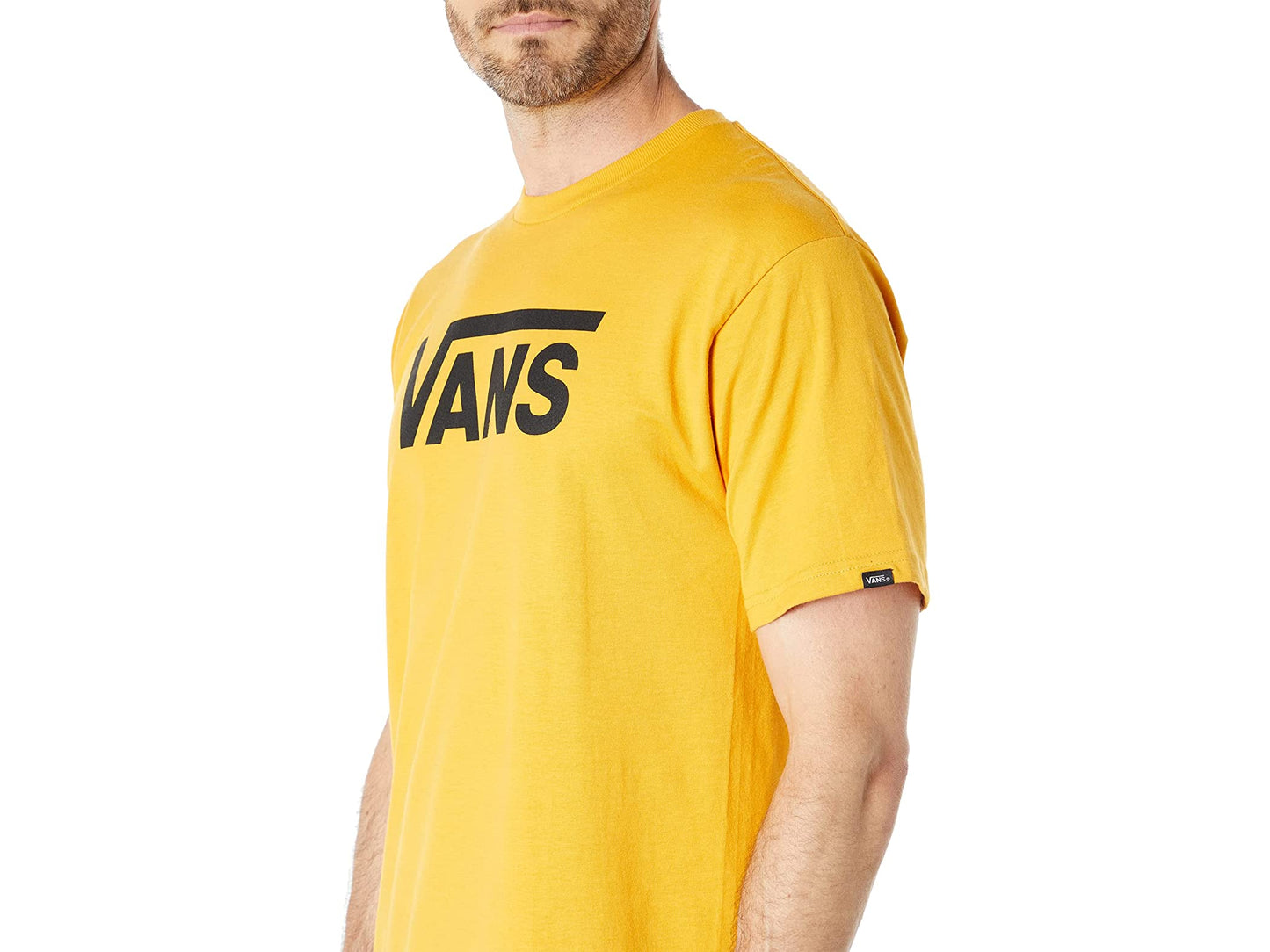 Vans Men's Short Sleeve Tee, (Golden Glow) Black