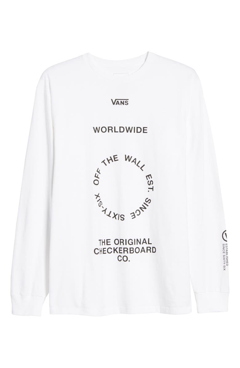 Vans Men's Long Sleeve T-Shirt, (Distortion) White