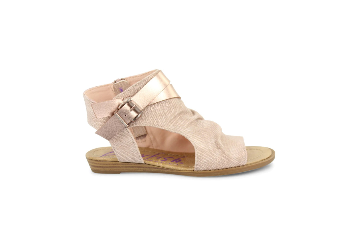 Blowfish Malibu Women's Balla Sandals, Rose Gold Rancher/Rose Gold Pisa Pu