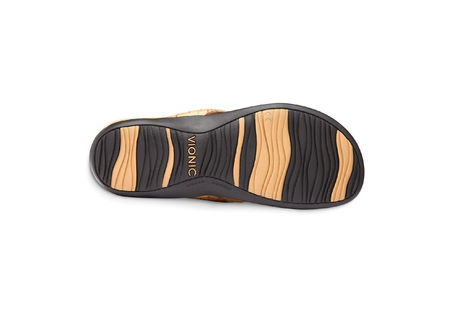 Vionic Women's Bella II Toe Post Sandals, Gold Cork