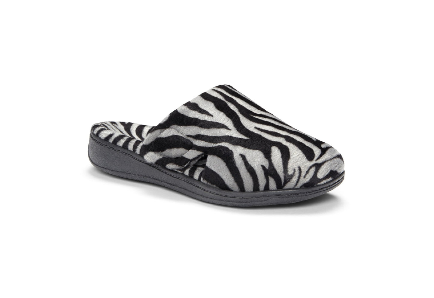 Vionic Women's Gemma Mule Slippers, Dark Grey Zebra