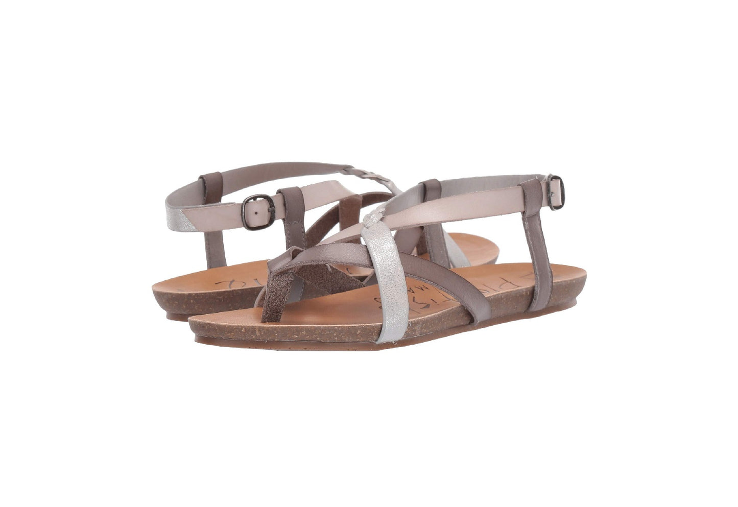 Blowfish Malibu Women's Granola-B Sandals, Fog Grey/Mist Dyecut/Steel Cosmic Metallic