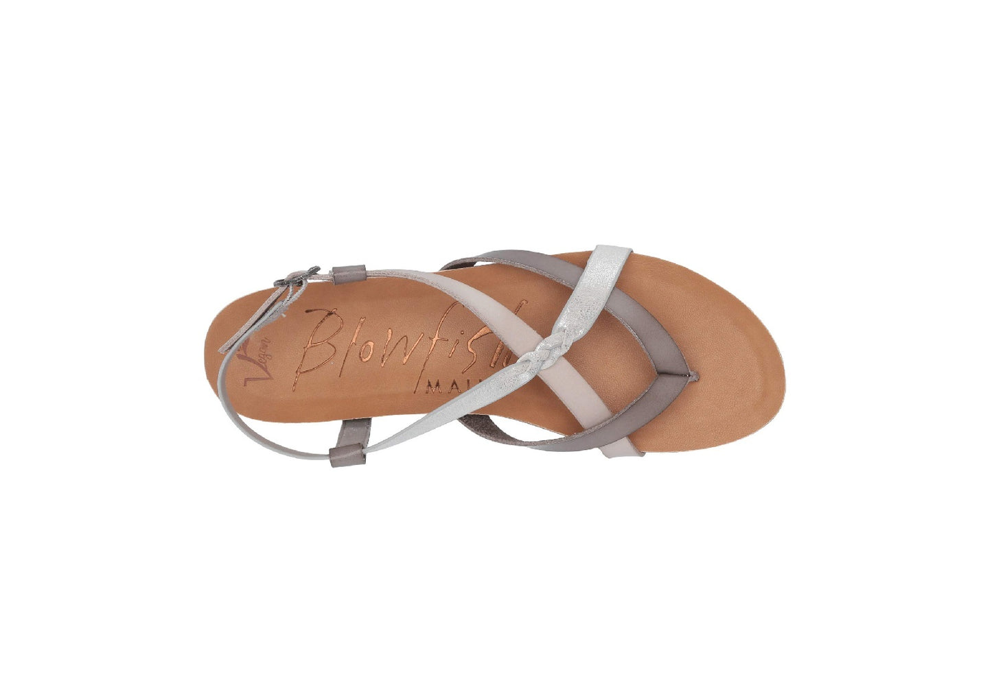 Blowfish Malibu Women's Granola-B Sandals, Fog Grey/Mist Dyecut/Steel Cosmic Metallic