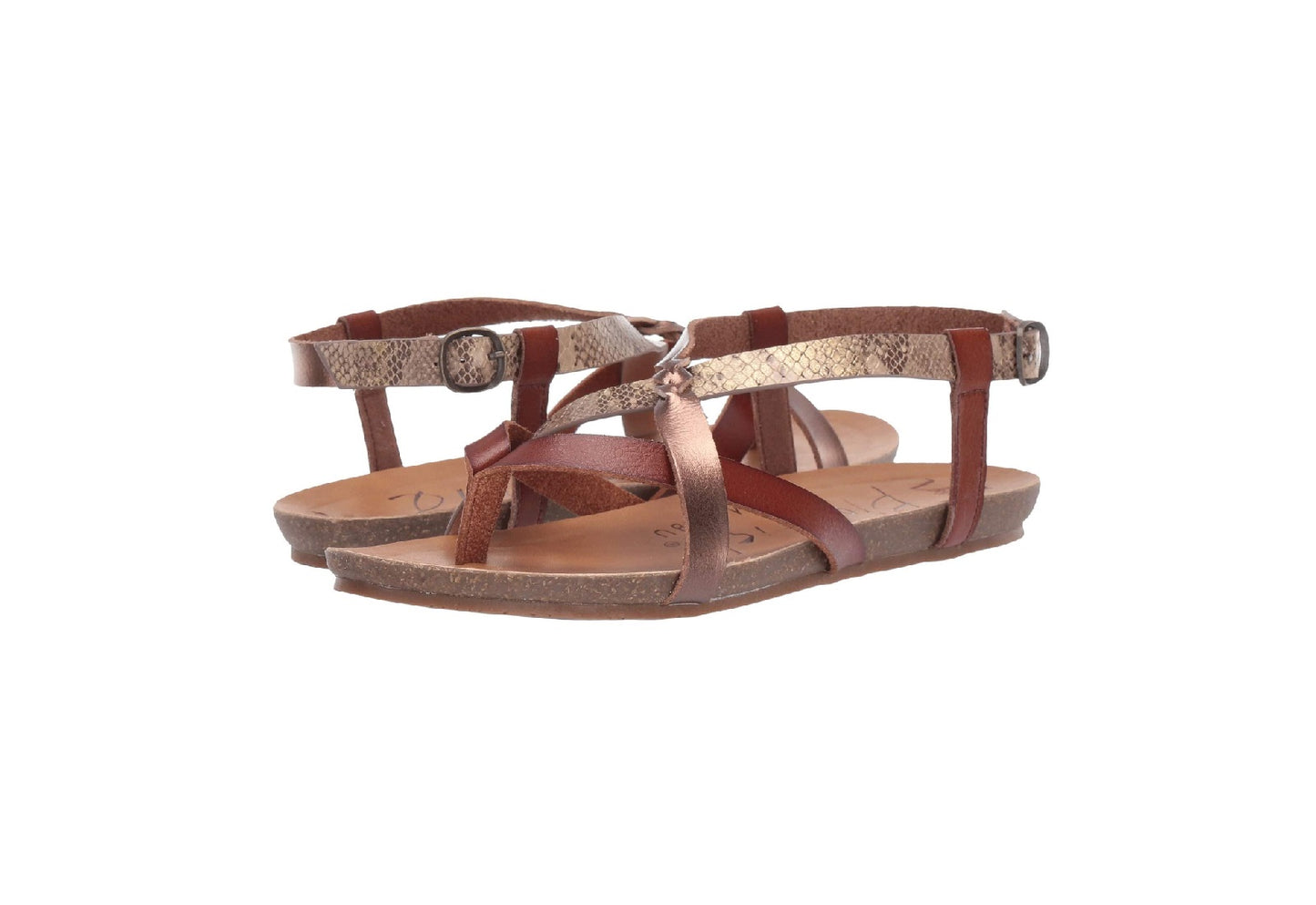 Blowfish Malibu Women's Granola-B Sandals, Scotch/Amber/Desert Rose Mirage Snake