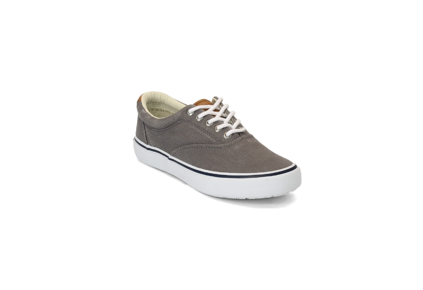 Sperry Men's Salt Washed Twill Striper CVO Sneaker, Grey
