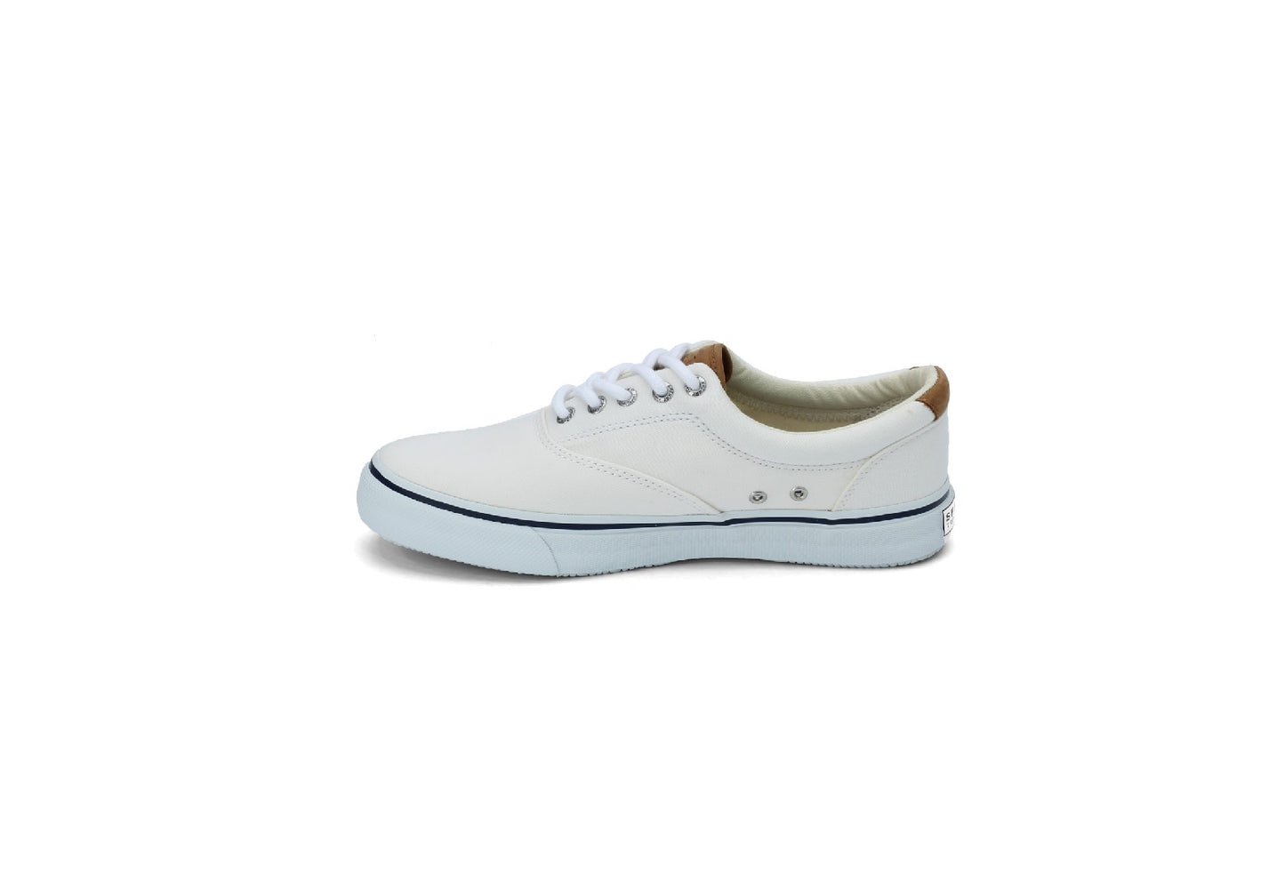 Sperry Men's Salt Washed Twill Striper CVO Sneaker, White