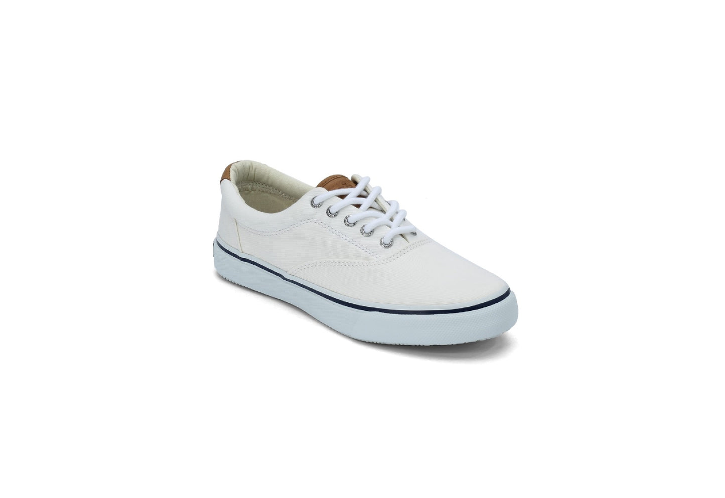 Sperry Men's Salt Washed Twill Striper CVO Sneaker, White