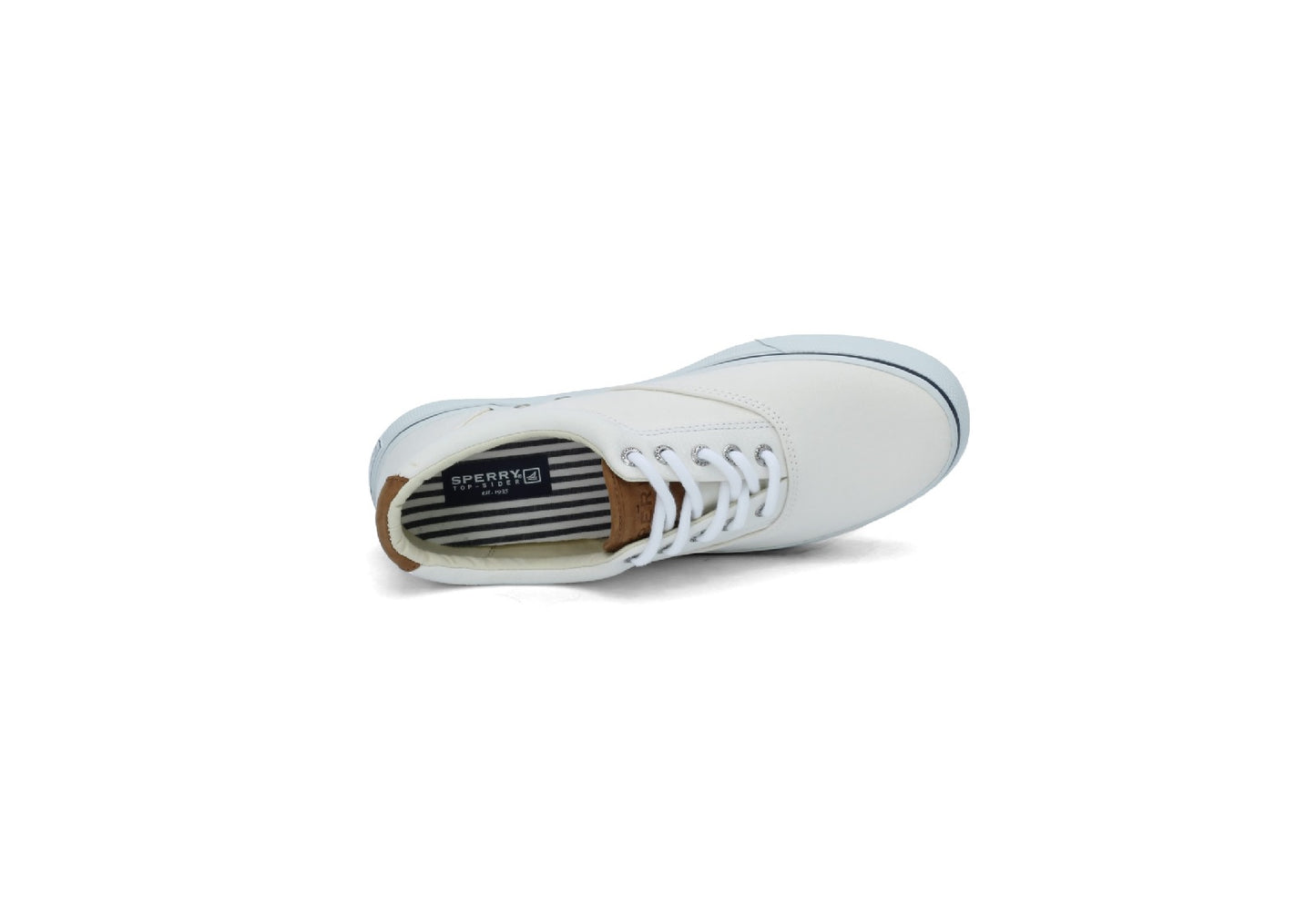 Sperry Men's Salt Washed Twill Striper CVO Sneaker, White
