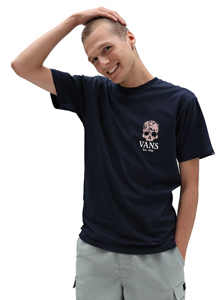 Vans Men's Classic Short Sleeve Tee, (Strange Blossoms) Navy