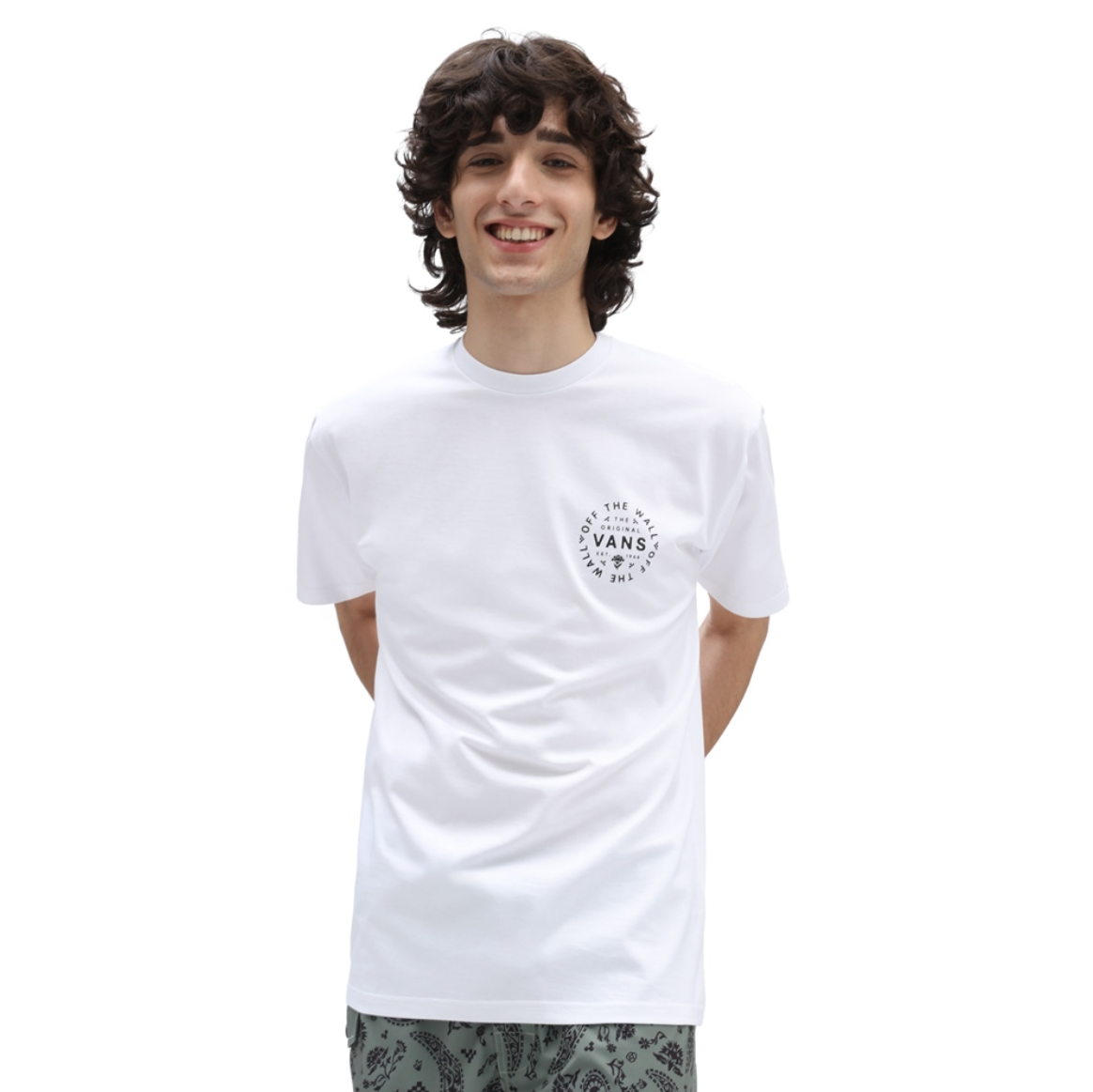 Vans Men's Classic Short Sleeve Tee, (Bandana Paisley) White