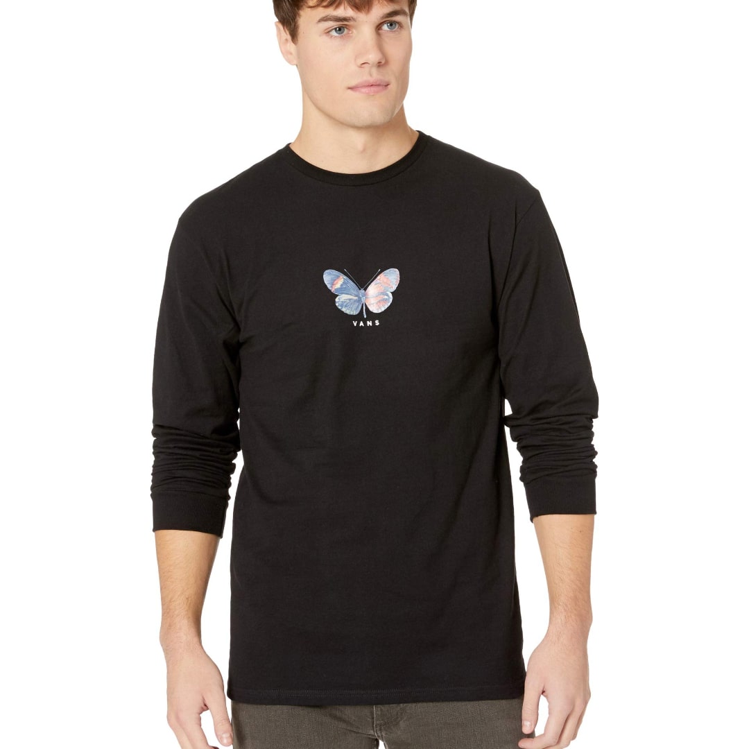Vans Men's Long Sleeve T-Shirt, (Metamorphosis) Black