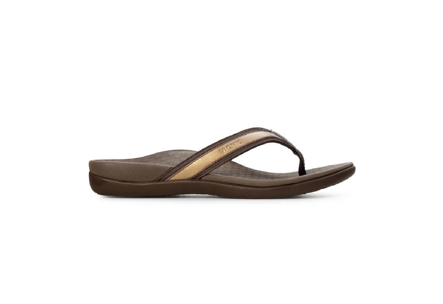 Vionic Women's Tide II Toe Post Sandals, Bronze Metallic
