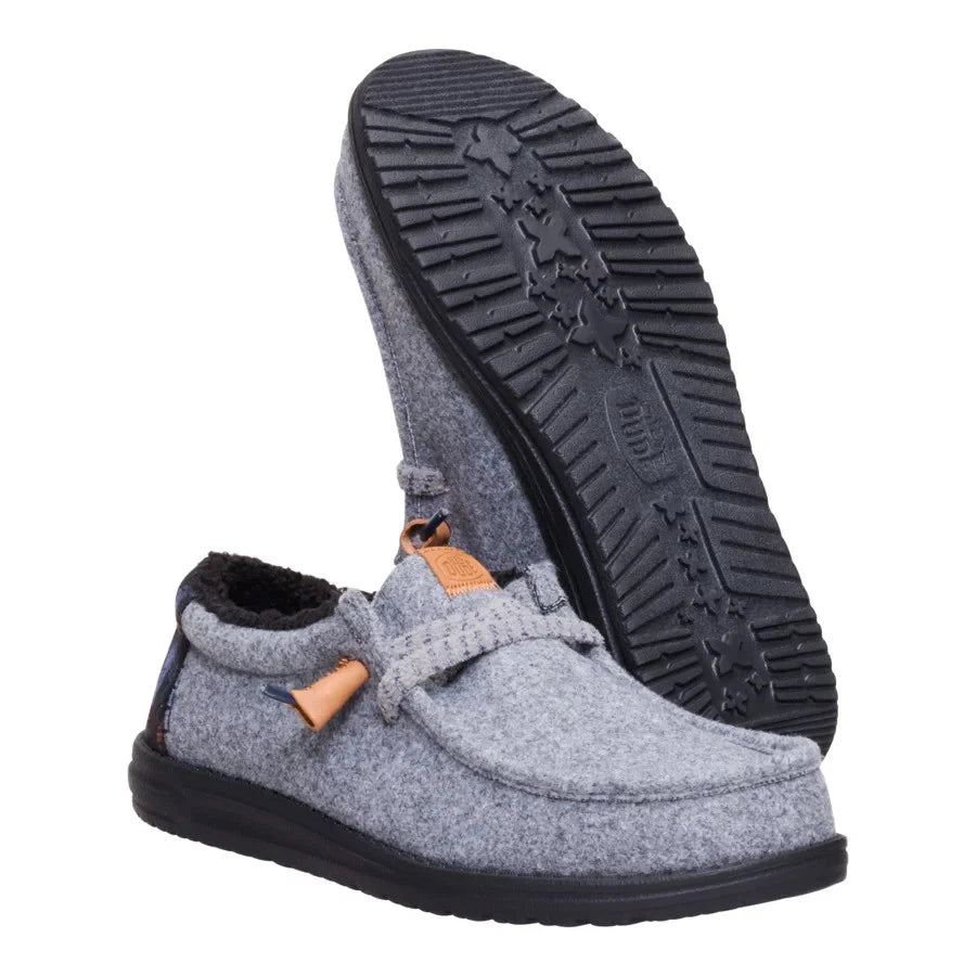 Hey Dude Men's Wally Cozy Plaid Smoke Grey/Multi