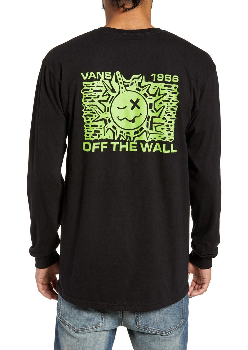 Vans Men's Long Sleeve T-Shirt, (Crushing) Black
