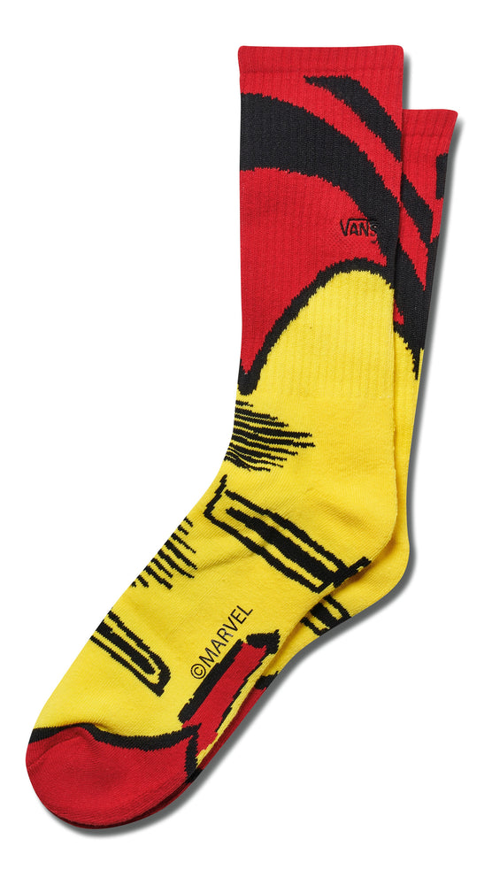 Vans Men's Marvel Crew Socks, Marvel Iron Man/Chili Pepper