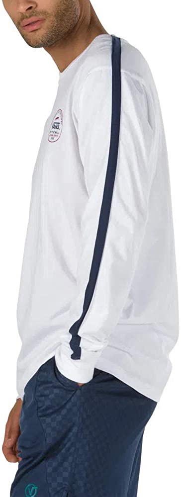 Vans Men's Long Sleeve T-Shirt, (The Striker) White