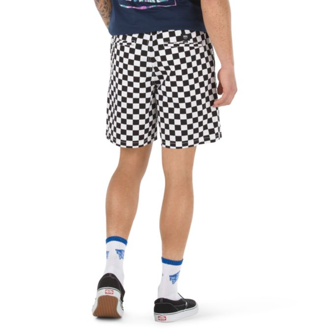 Vans Men's Range 18 Shorts, (Checkerboard) Black/White