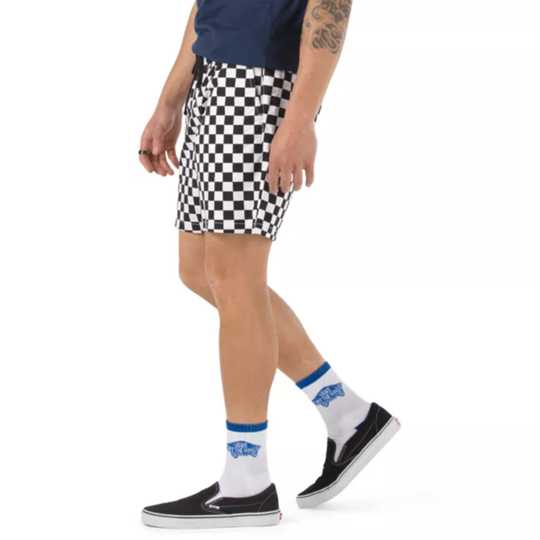 Vans Men's Range 18 Shorts, (Checkerboard) Black/White