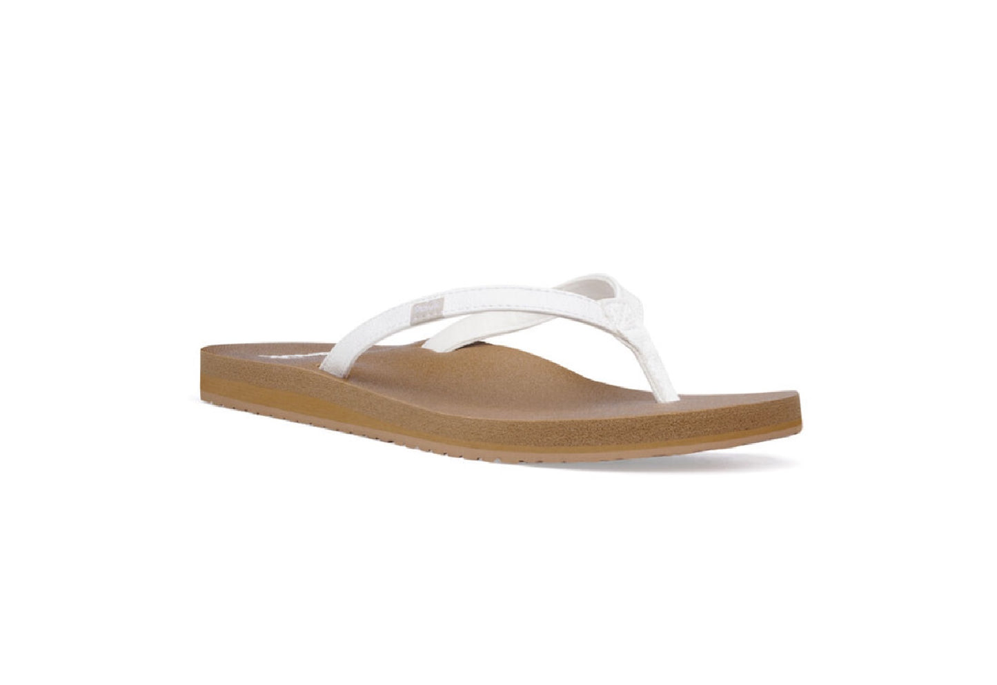 Sanuk Women's Yoga Joy Flip Flops, White/Tan