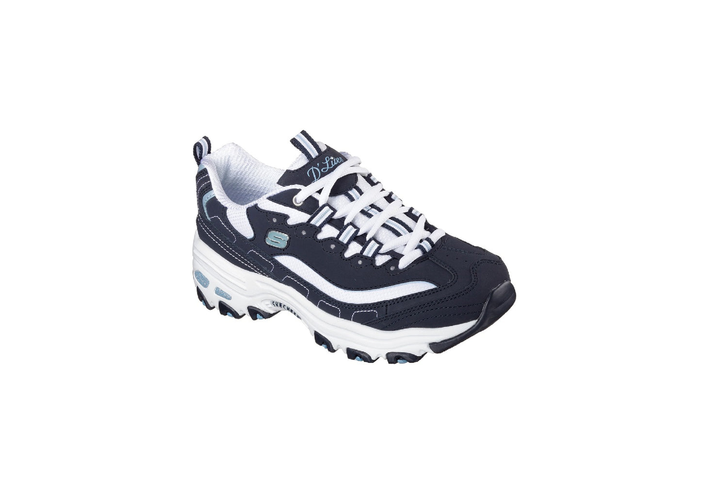 Skechers Women's D'Lites Biggest Fan, Navy/White