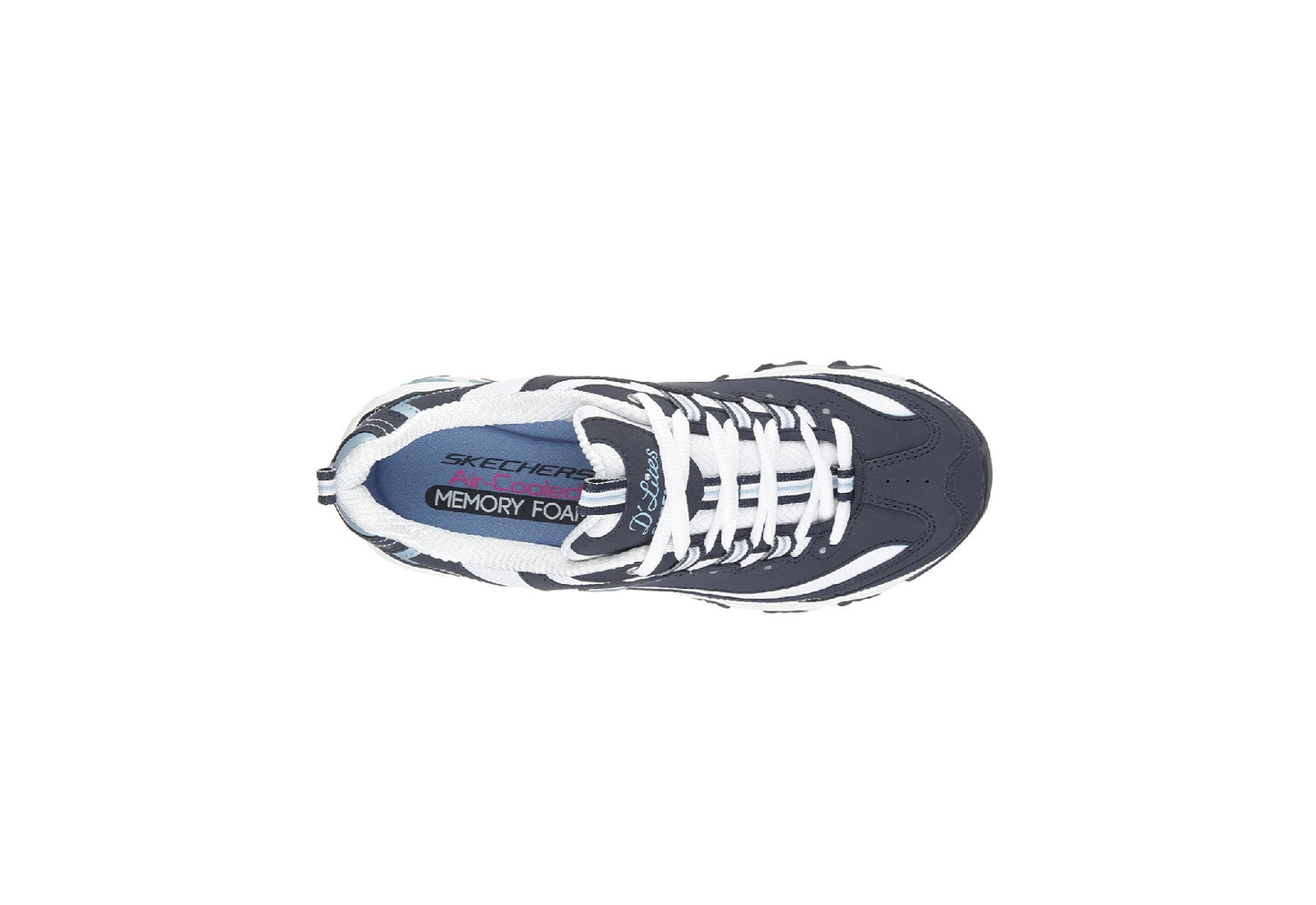 Skechers Women's D'Lites Biggest Fan, Navy/White