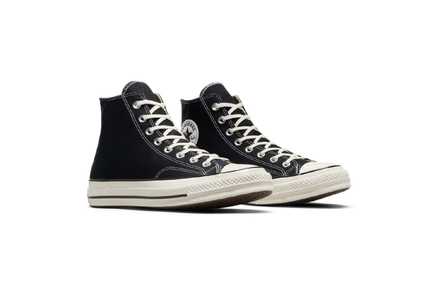 Converse Chuck 70 High Top Vintage Canvas Sneaker, Black/Black/Egret (Women)