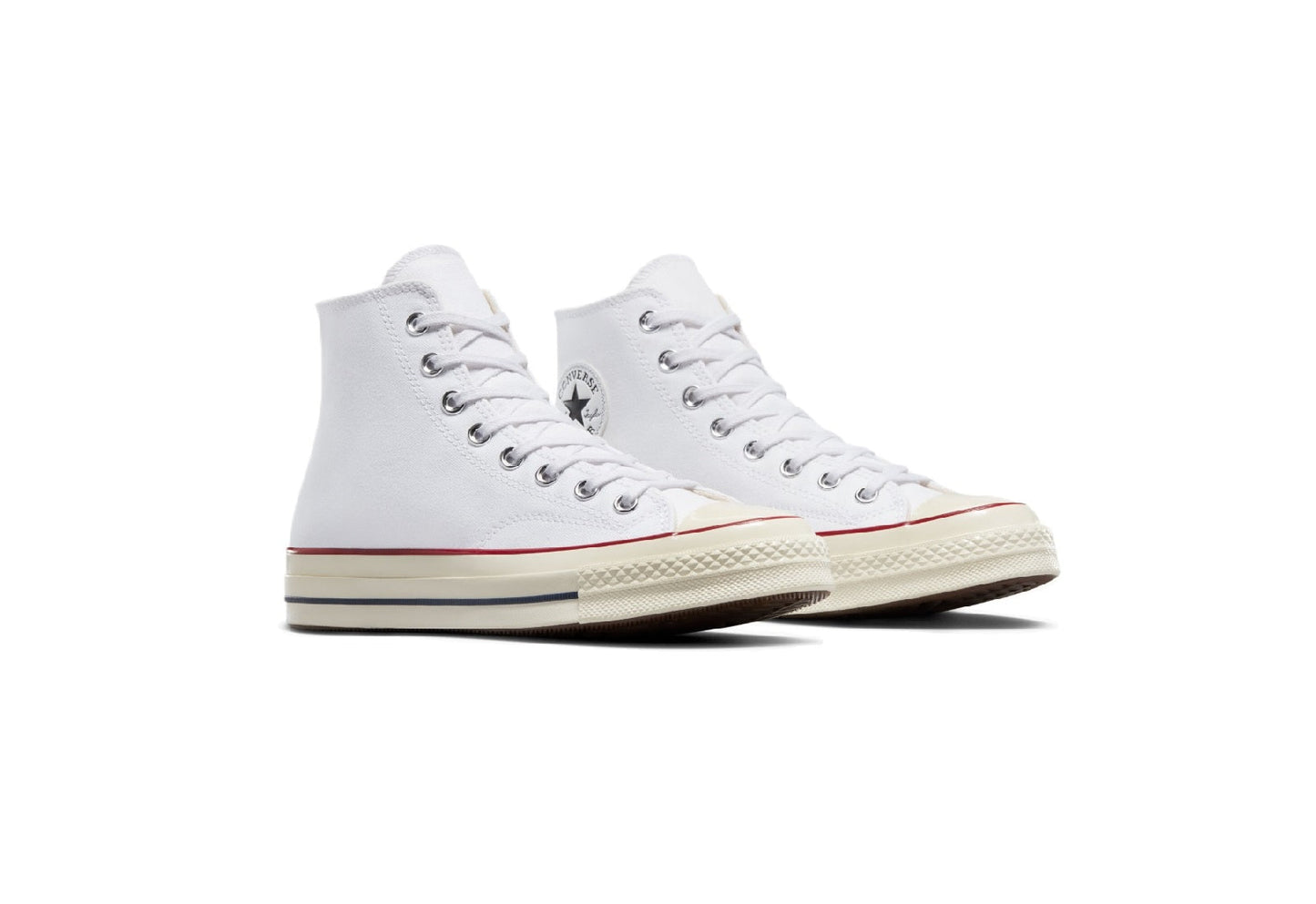 Converse Chuck 70 High Top Vintage Canvas Sneaker, White/White/Garnet/Egret (Women)