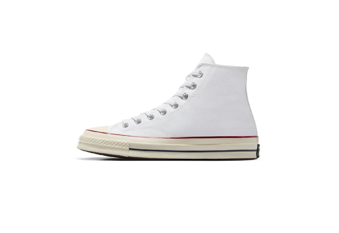 Converse Chuck 70 High Top Vintage Canvas Sneaker, White/White/Garnet/Egret (Women)
