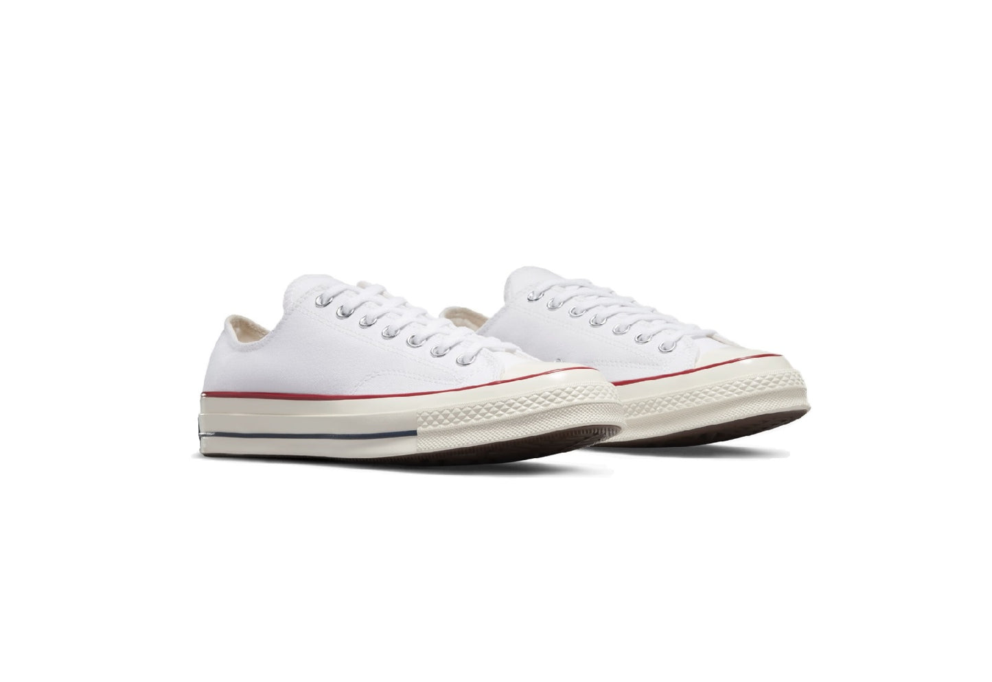 Converse Chuck 70 Low Top Vintage Canvas Sneaker, White/Garnet/Egret (Men)