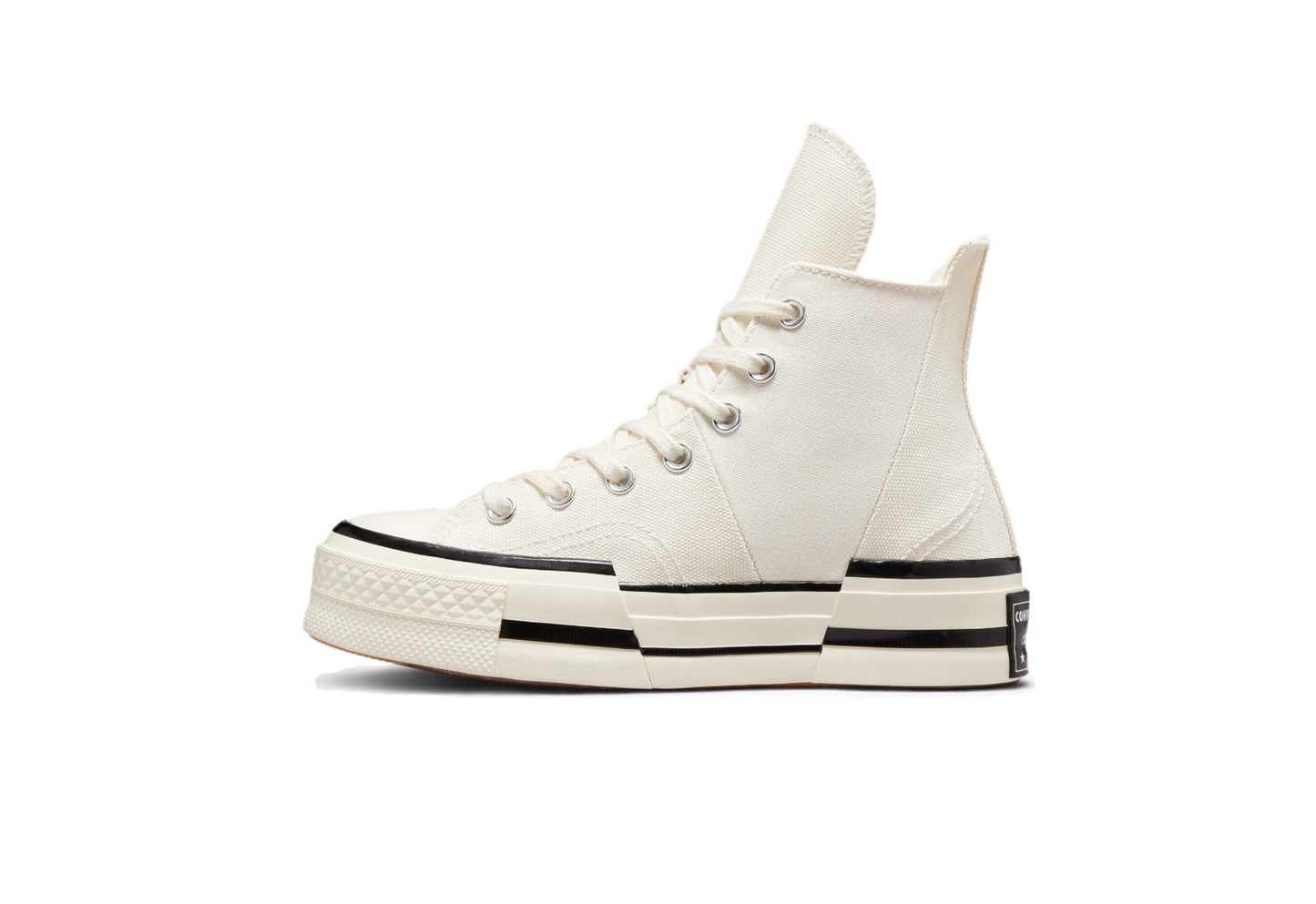 Converse Chuck 70 Plus Platform High Top Canvas Sneaker, Egret/Black/Egret (Women)