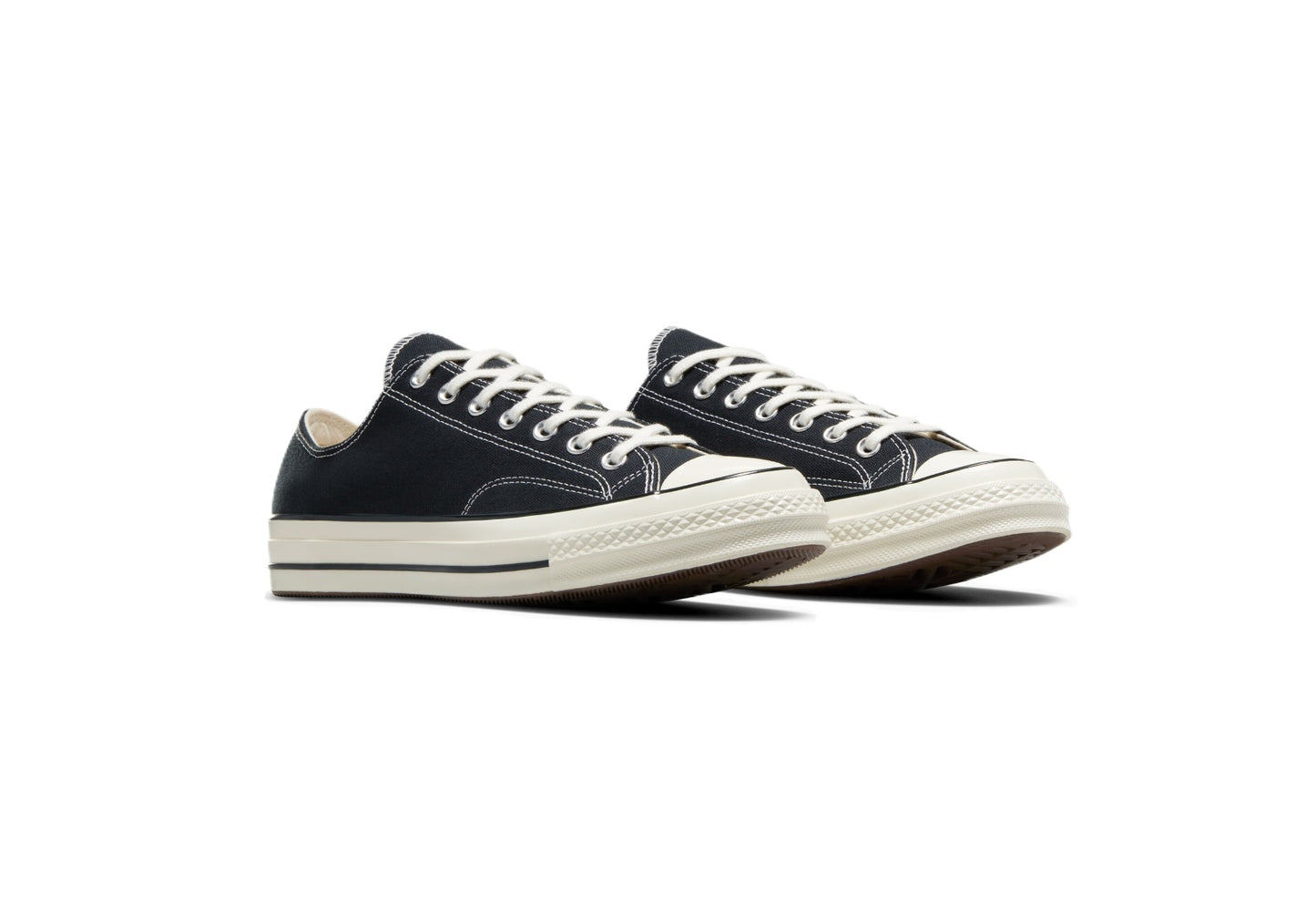 Converse Chuck 70 Low Top Vintage Canvas Sneaker, Black/Black/Egret (Men)