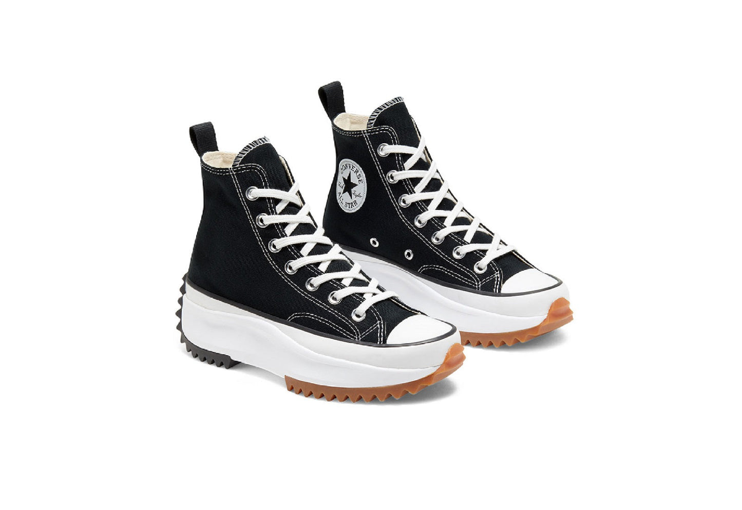 Converse Run Star Hike Platform High Top Canvas Sneaker, Black/White/Gum (Women)