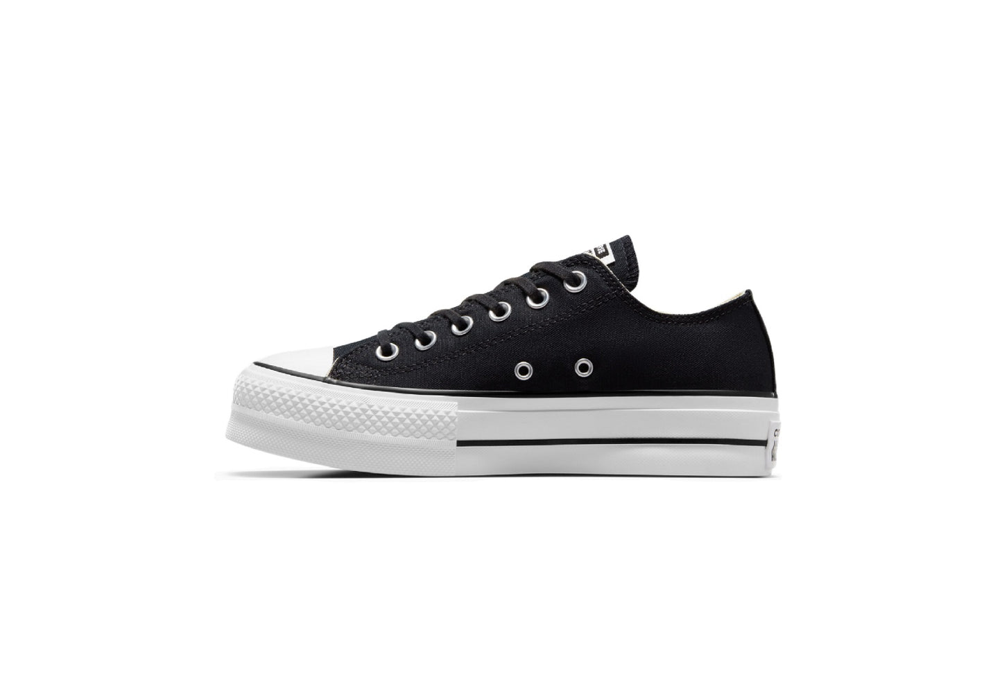 Converse Women's Chuck Taylor All Star Lift Platform Low Top Canvas Sneaker, Black/White/White