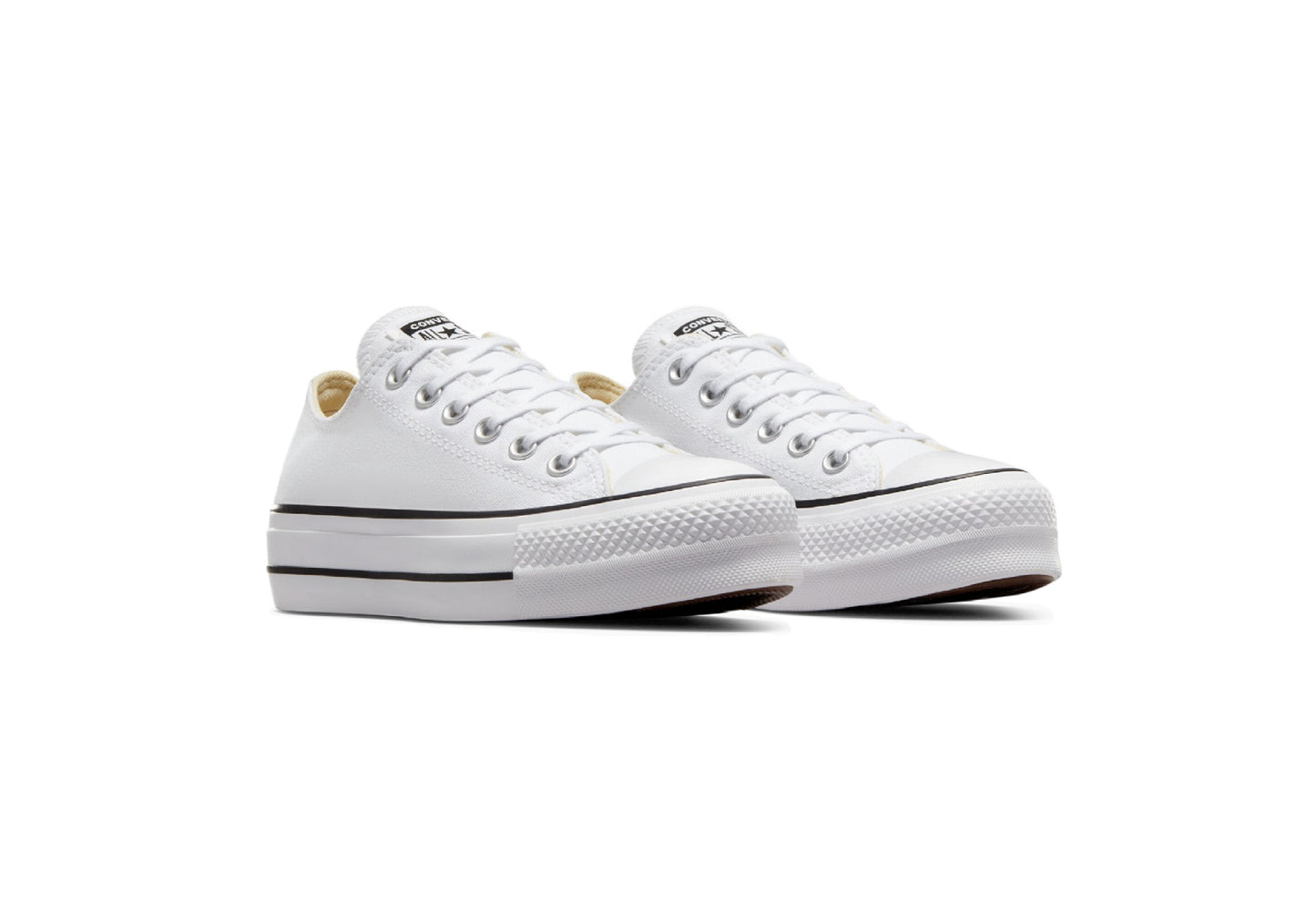 Converse Women's Chuck Taylor All Star Lift Platform Low Top Canvas Sneaker, White/Black/White