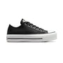 Converse Women's Chuck Taylor All Star Lift Platform Low Top Leather Sneaker, Black/Black/White