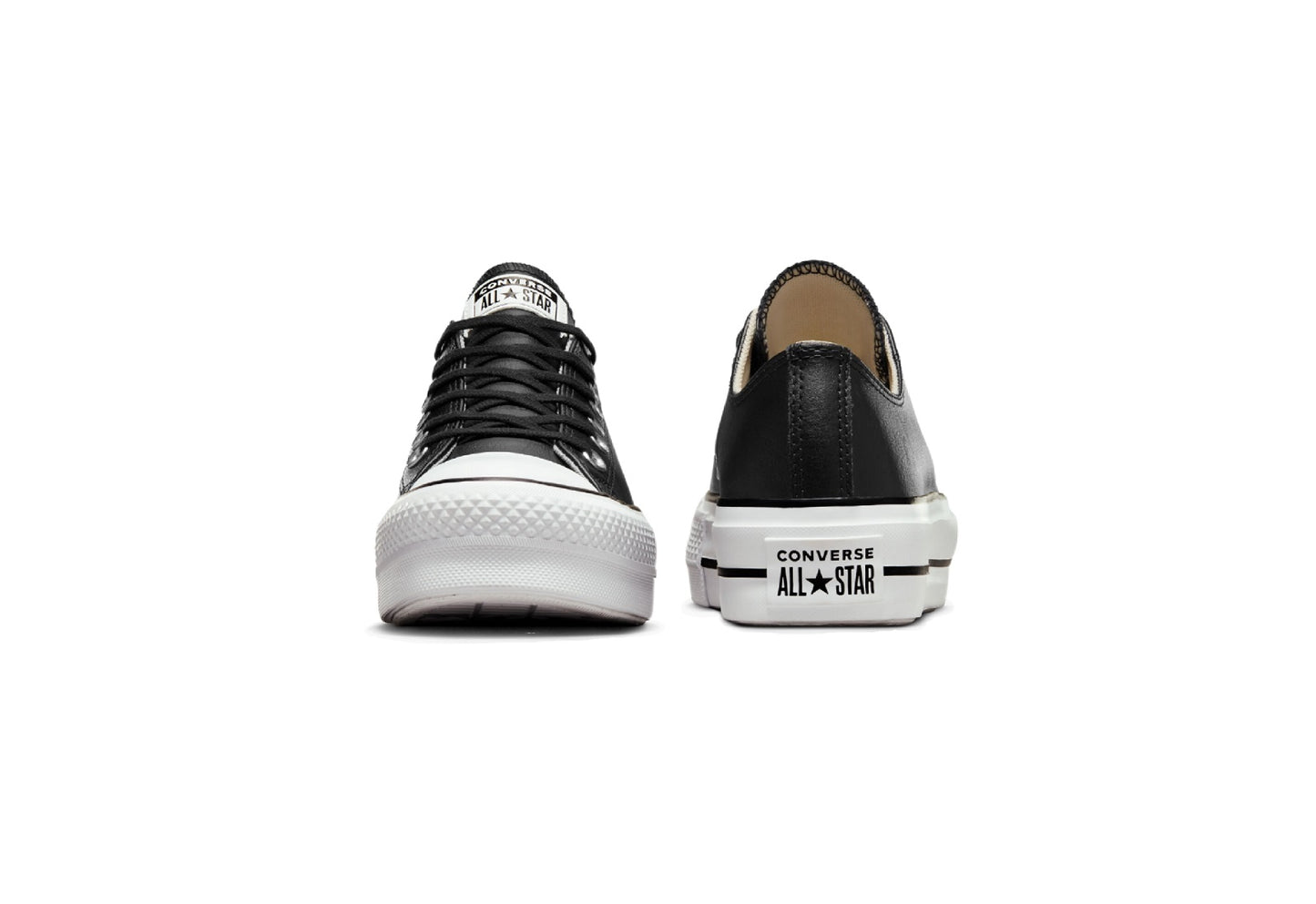 Converse Women's Chuck Taylor All Star Lift Platform Low Top Leather Sneaker, Black/Black/White