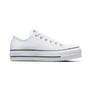 Converse Women's Chuck Taylor All Star Lift Platform Low Top Leather Sneaker, White/Black/White